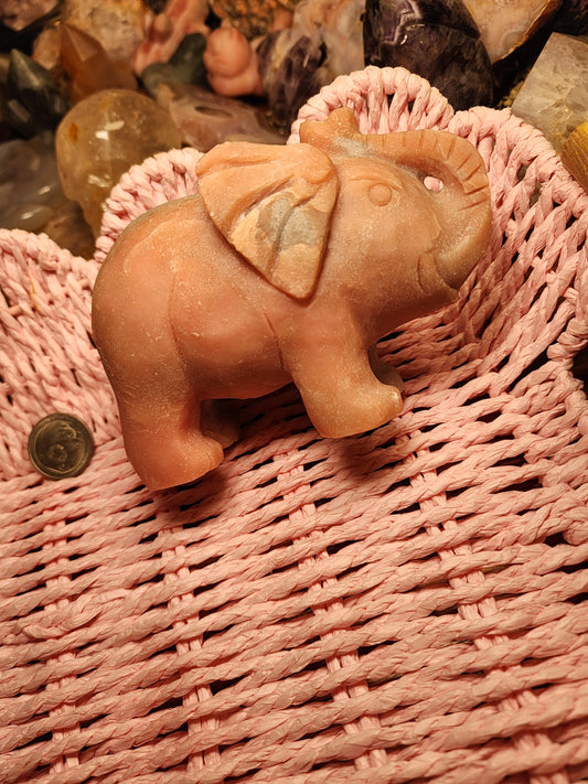 Pink Opal Large Elephant