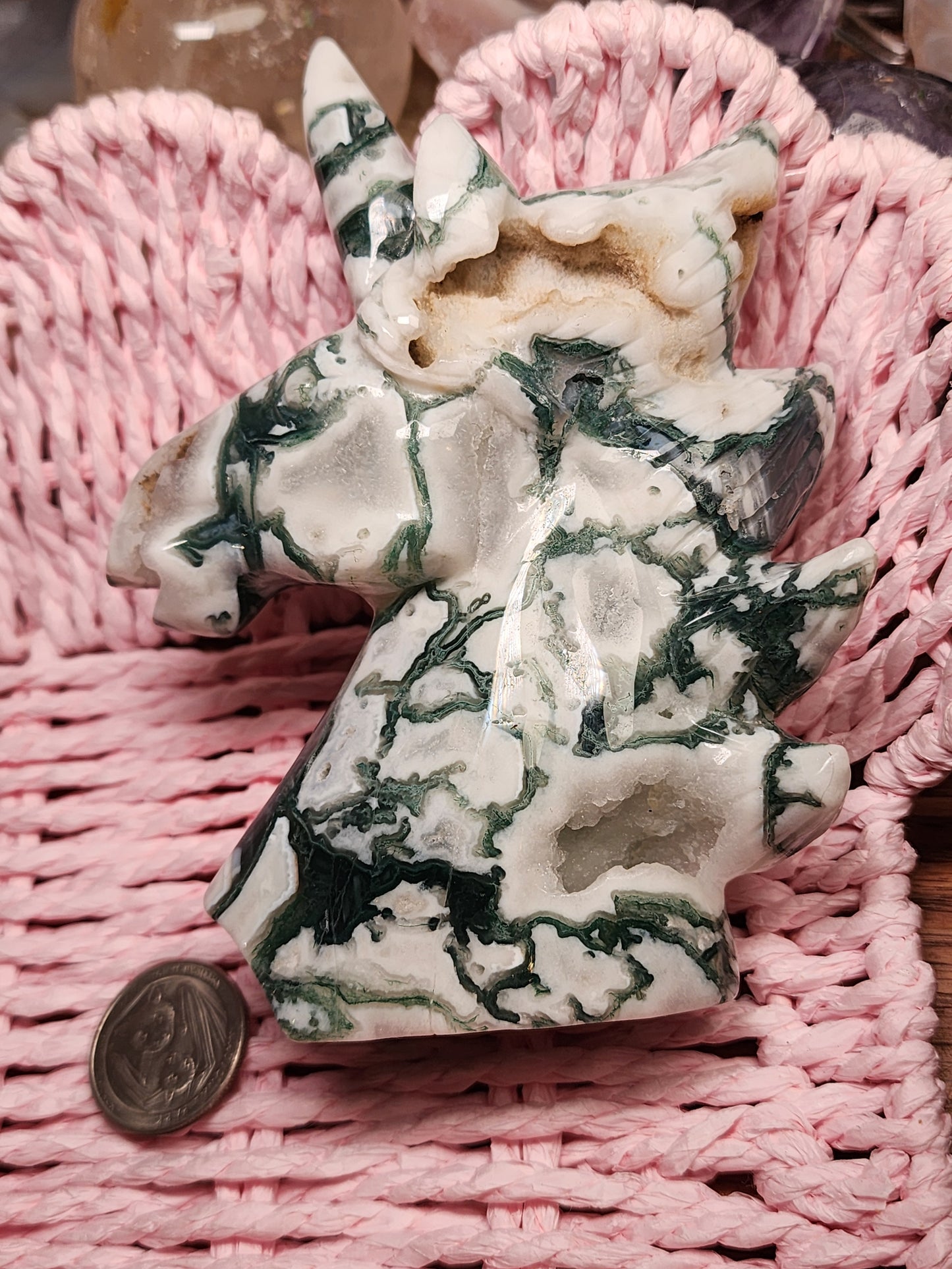 Moss Agate Druzy Unicorn