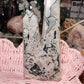 Moss Agate Druzy Double Tower