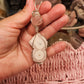 Rose Quartz & Quartz Double Eye Pendant