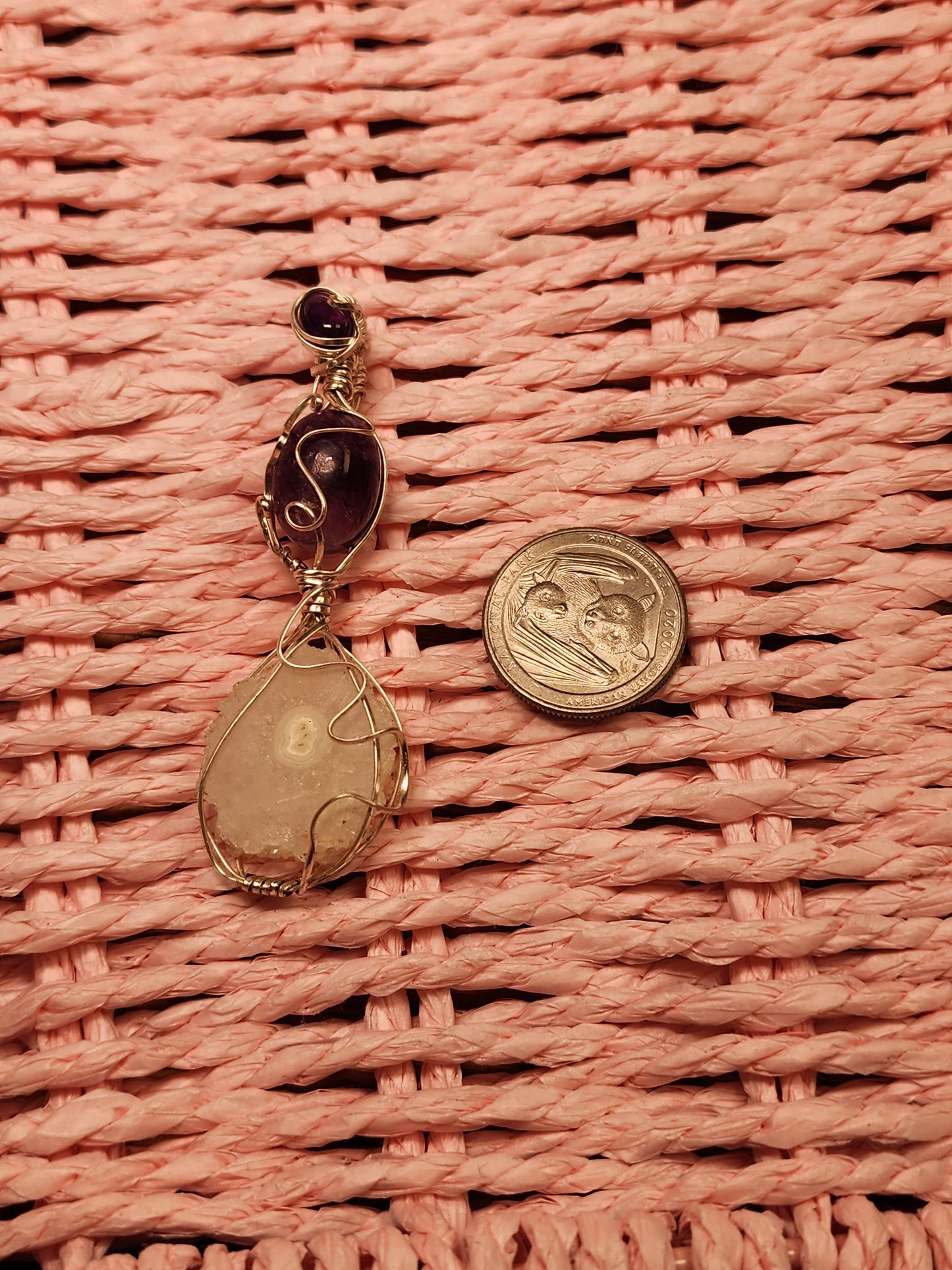Amethyst & Quartz Eye Pendant