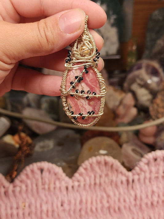 Rhodocrosite & Citrine Pendant