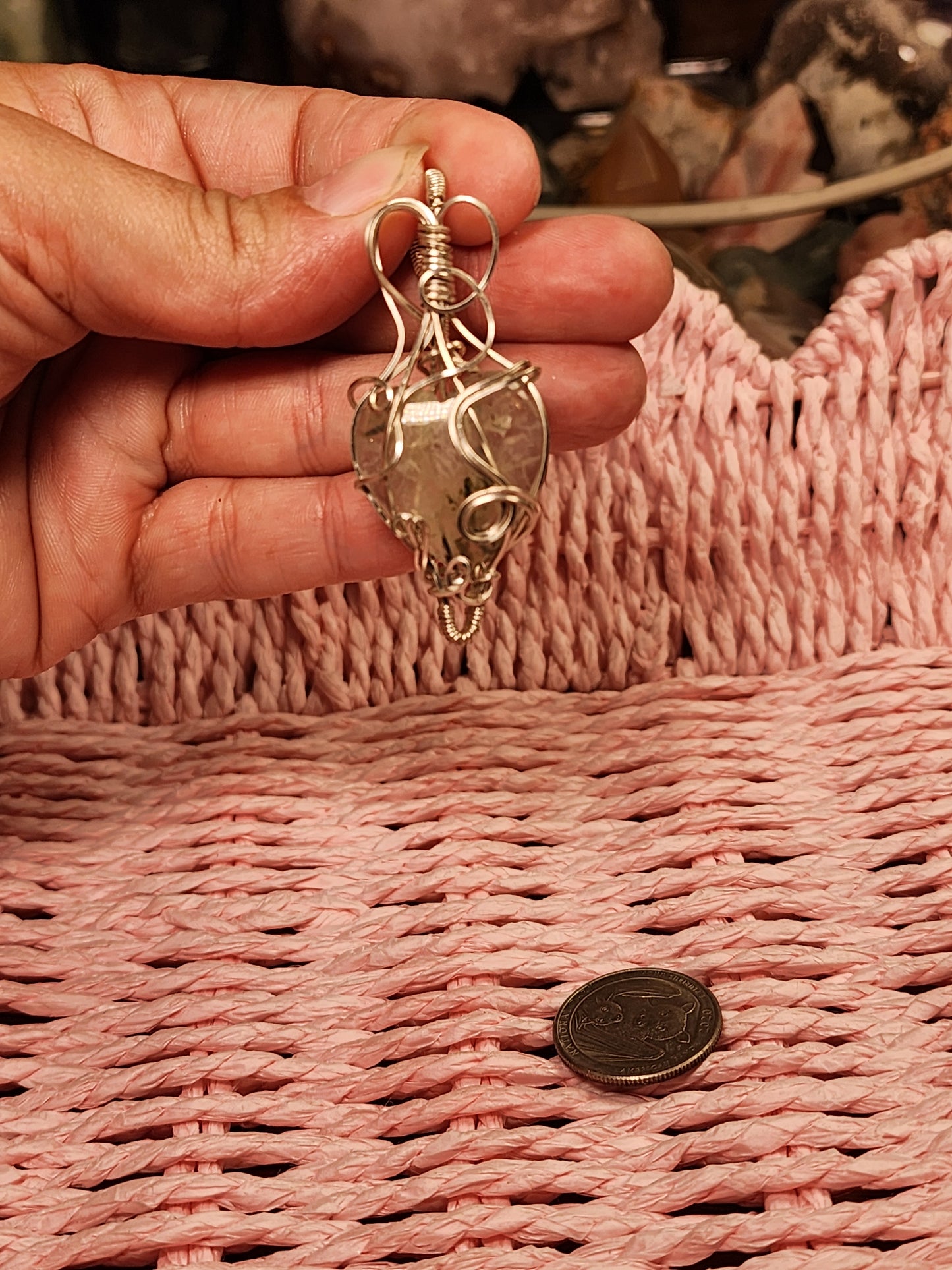 Phrenite Heart Pendant