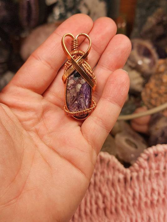 Charoite Heart Pendant