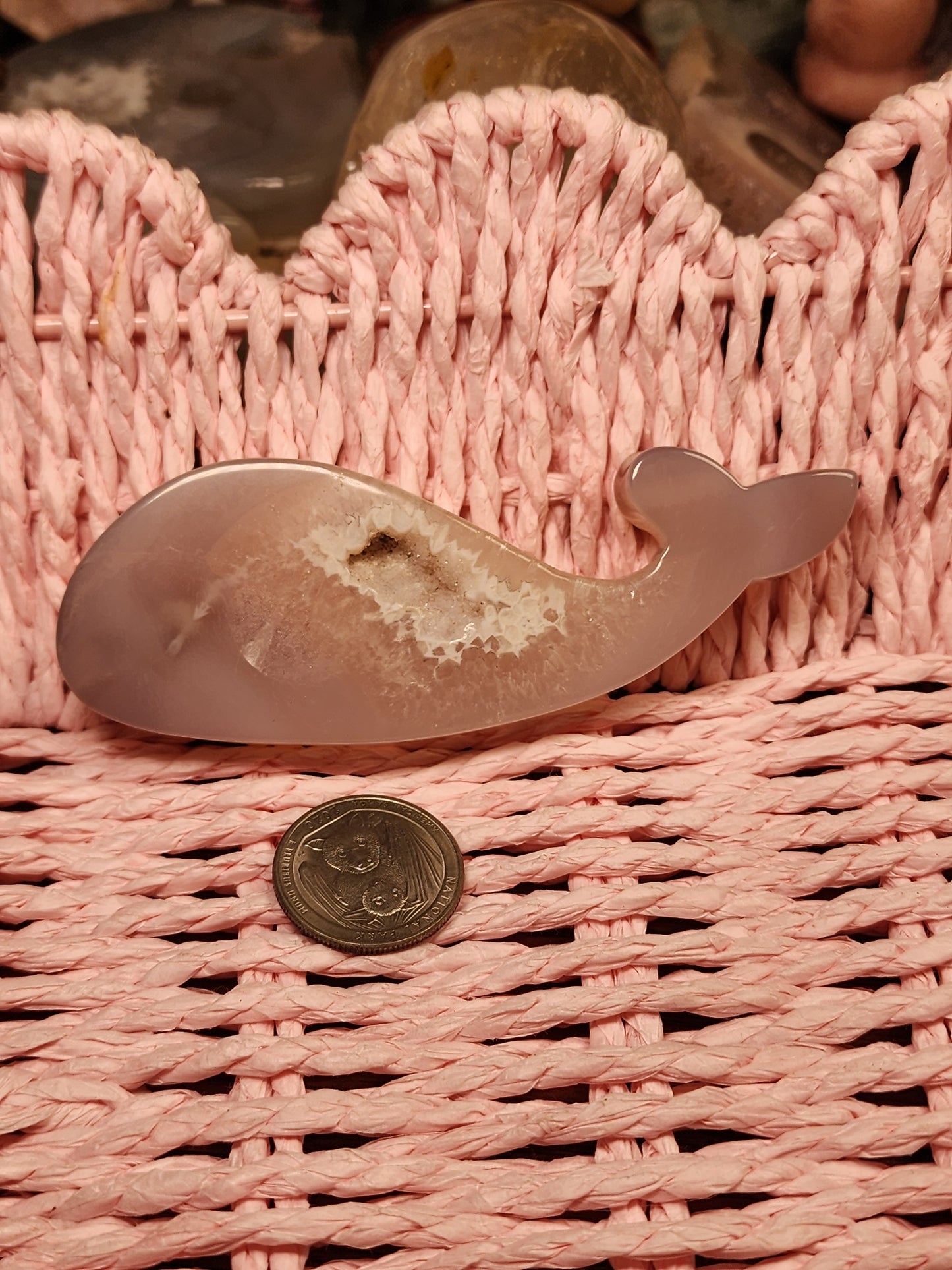 Agate Druzy Whale