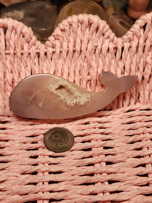 Agate Druzy Whale