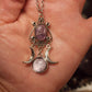 Amethyst Triple Moon Necklace
