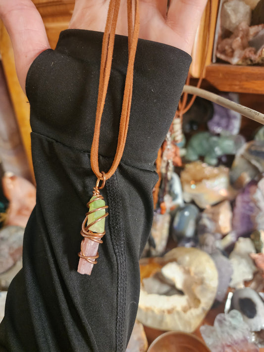 Pink/Green Tourmaline Necklace