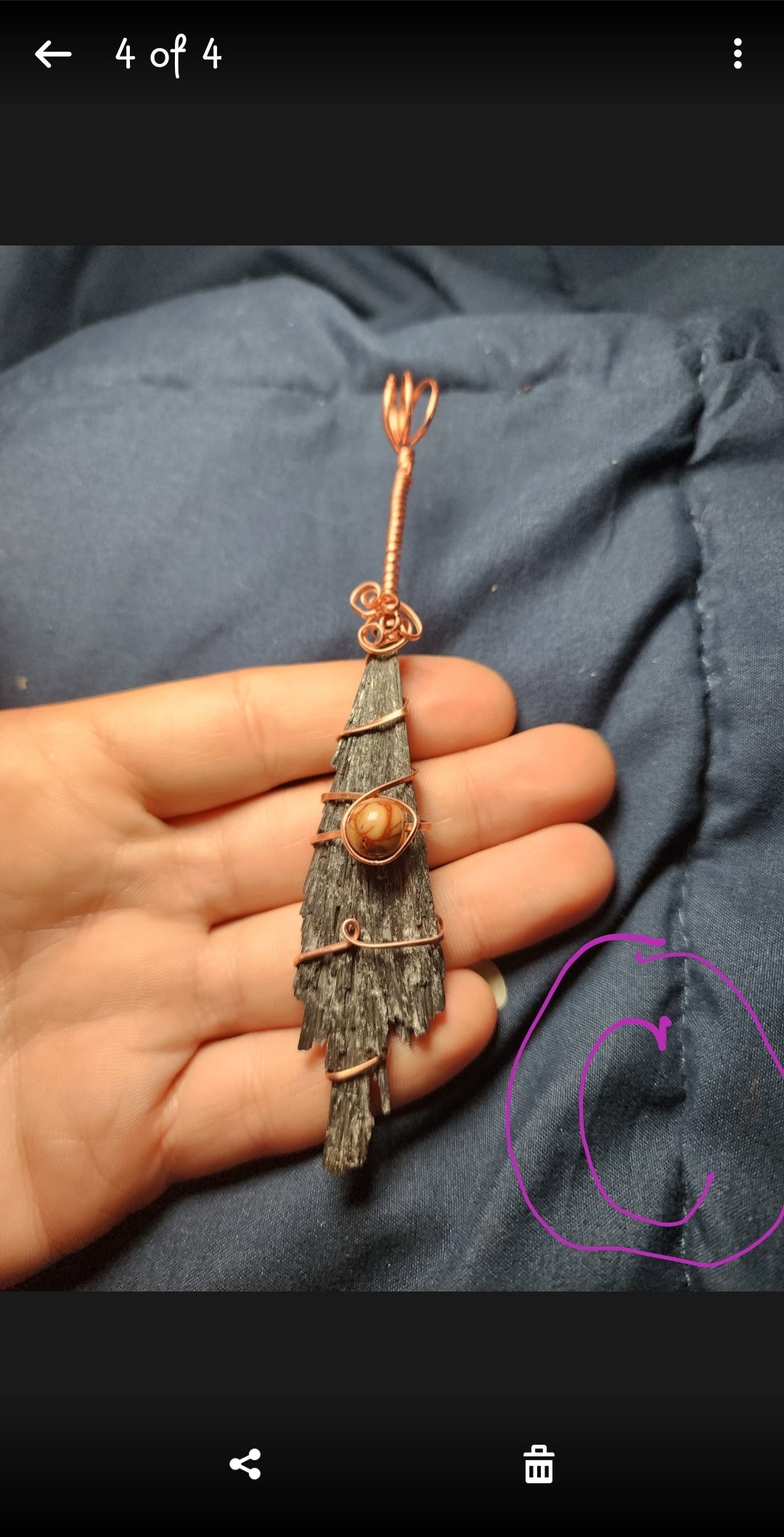 Black Kyanite & Mookite Witches Broom Pendants