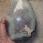 Banded Agate Flame with Amethyst & Calcite
