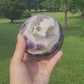 Amethyst with Smokey Druzy Sphere with Calcite LARGE