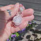 Moonstone, Satin Spar (selenite) & Amethyst Necklace