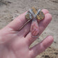 Druzy Ocean Jasper and Rhodocrosite Mushroom Pendant