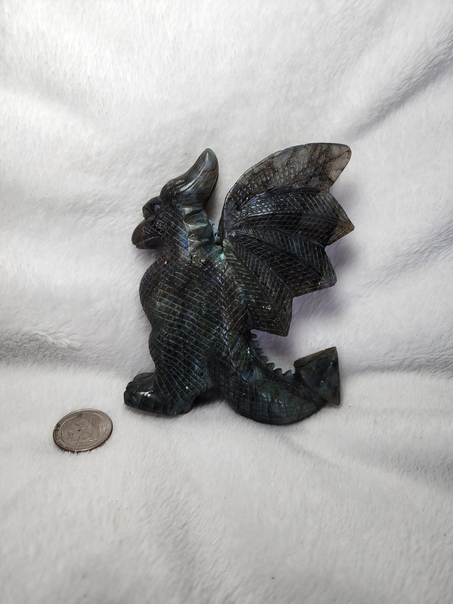 Amazing Flashy Labradorite Dragon - READ WHOLE DESCRIPTION 🌸🌸