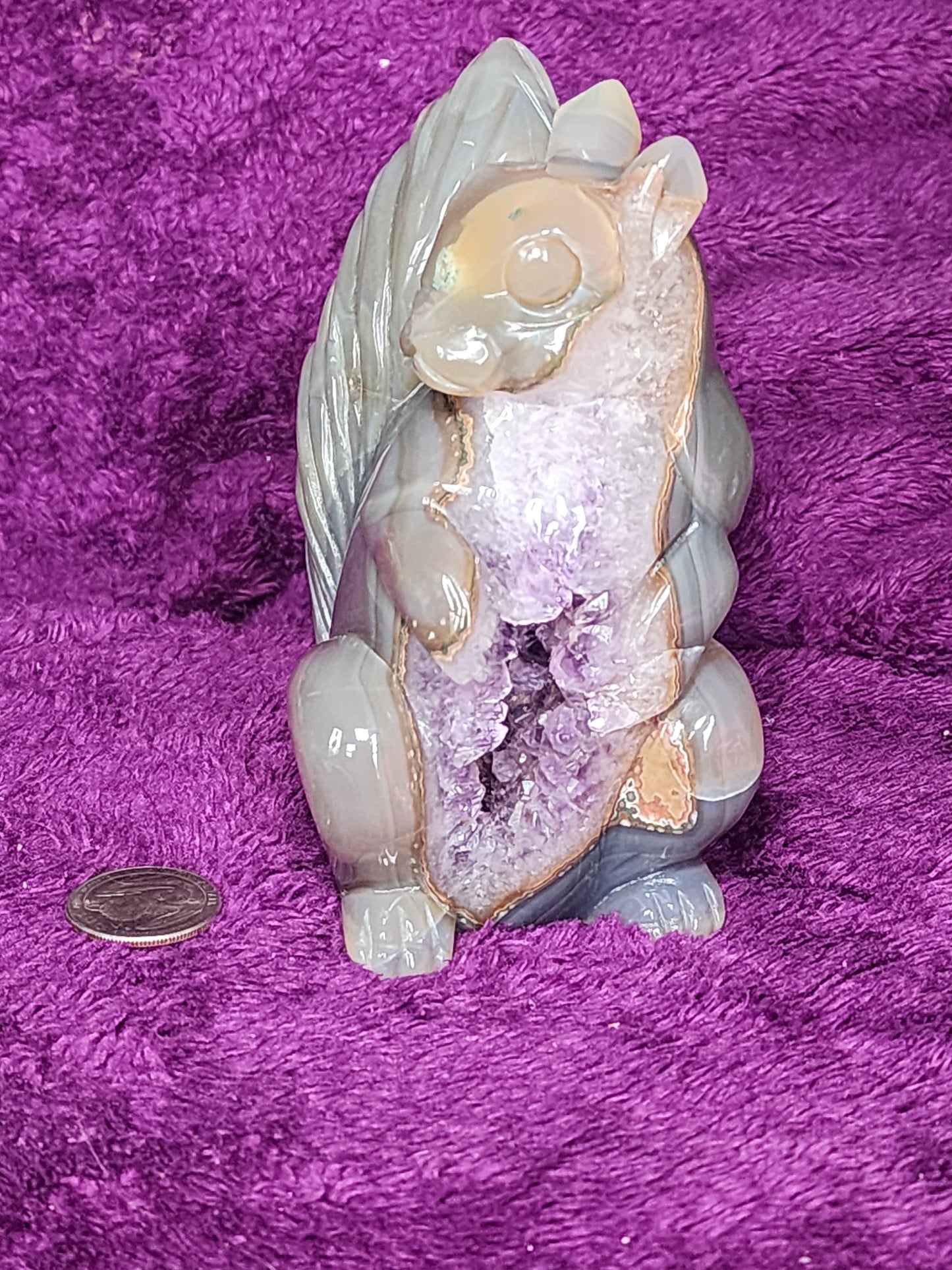 Agate/Amethyst Druzy Squirrel