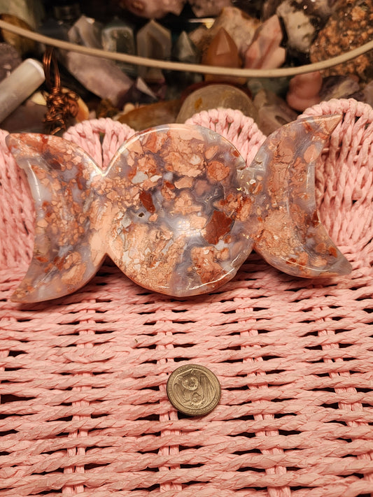 Cotton Candy Druzy Triple Moon Bowl Dish