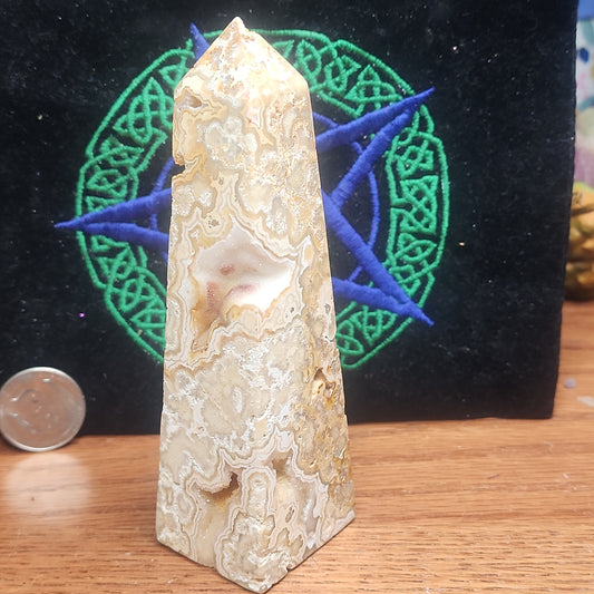 Druzy crazy lace agate tower