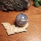 Black Flower agate sphere with druzy