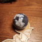 Druzy black flower agate sphere