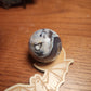 Druzy black flower agate sphere