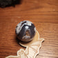 Druzy black flower agate sphere