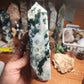 Large moss agate tower