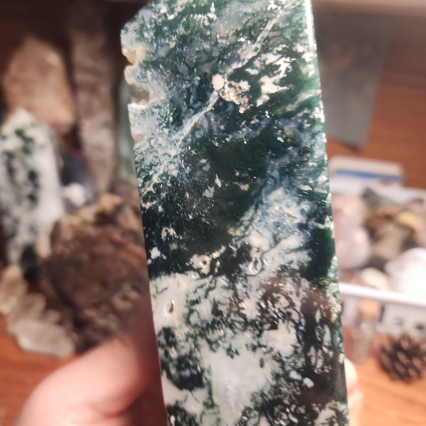 Huge Moss agate tower!