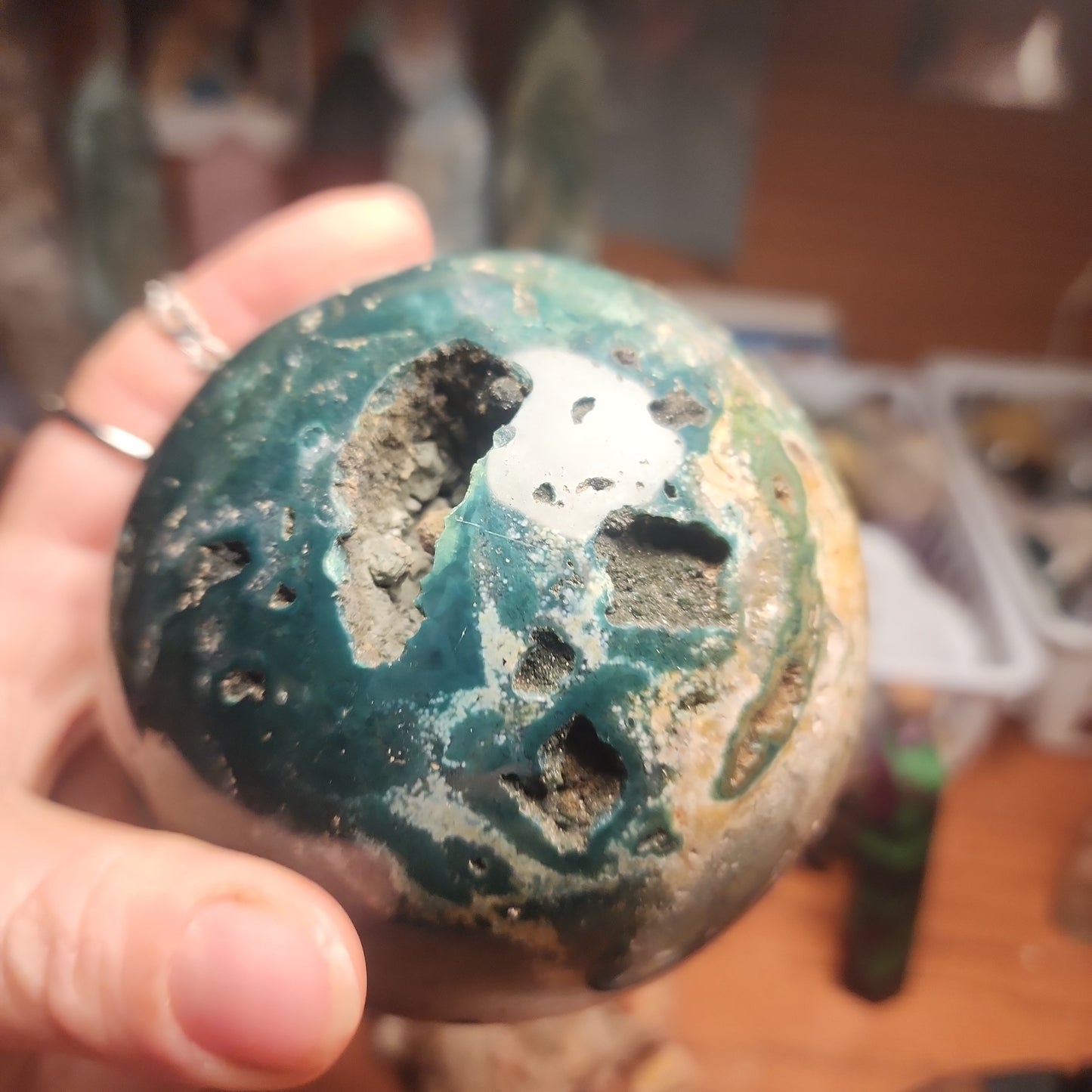 Large Orbicular Ocean Jasper Druzy sphere
