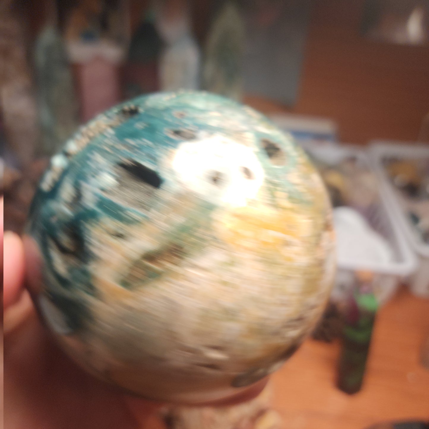 Large Orbicular Ocean Jasper Druzy sphere