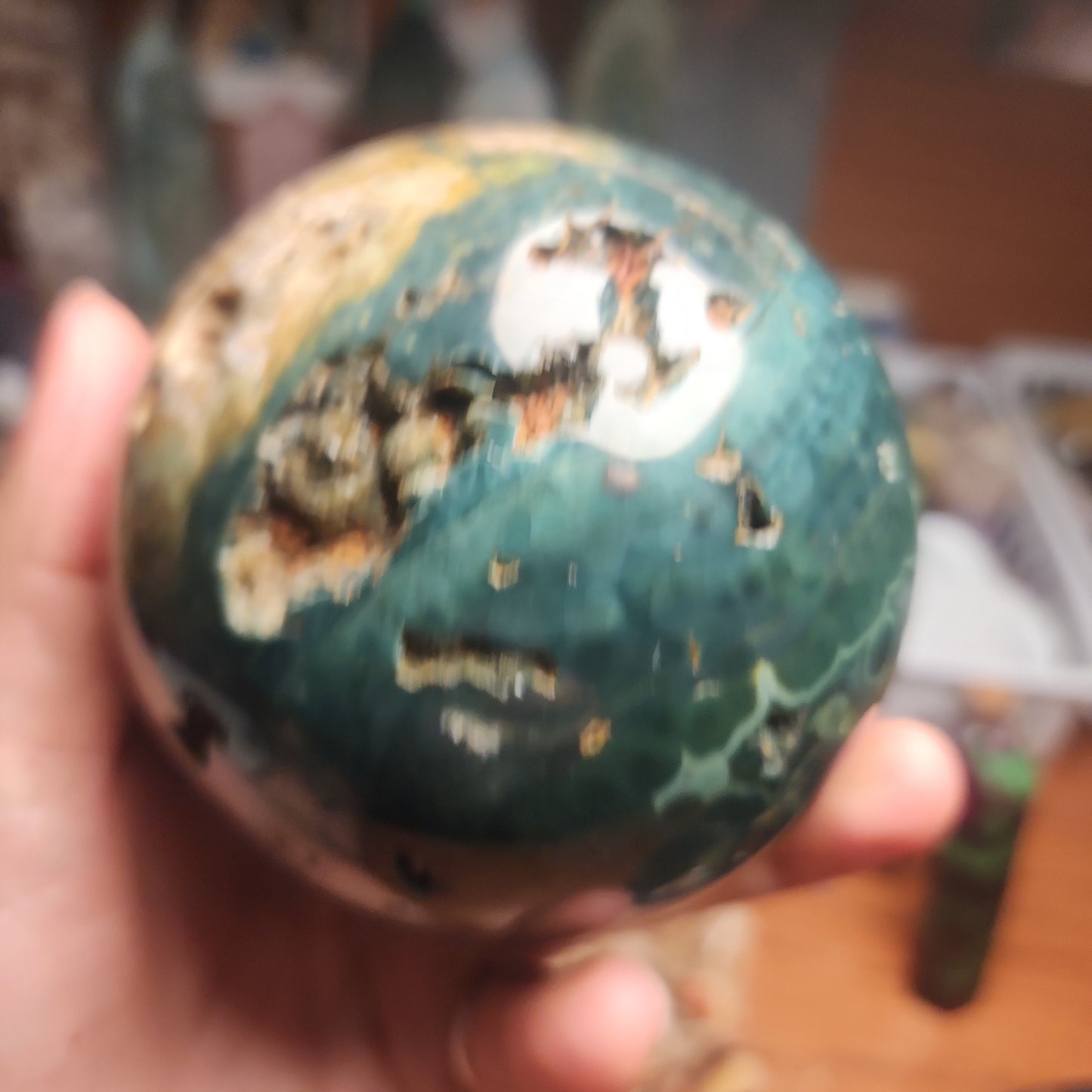 Large Orbicular Ocean Jasper Druzy sphere
