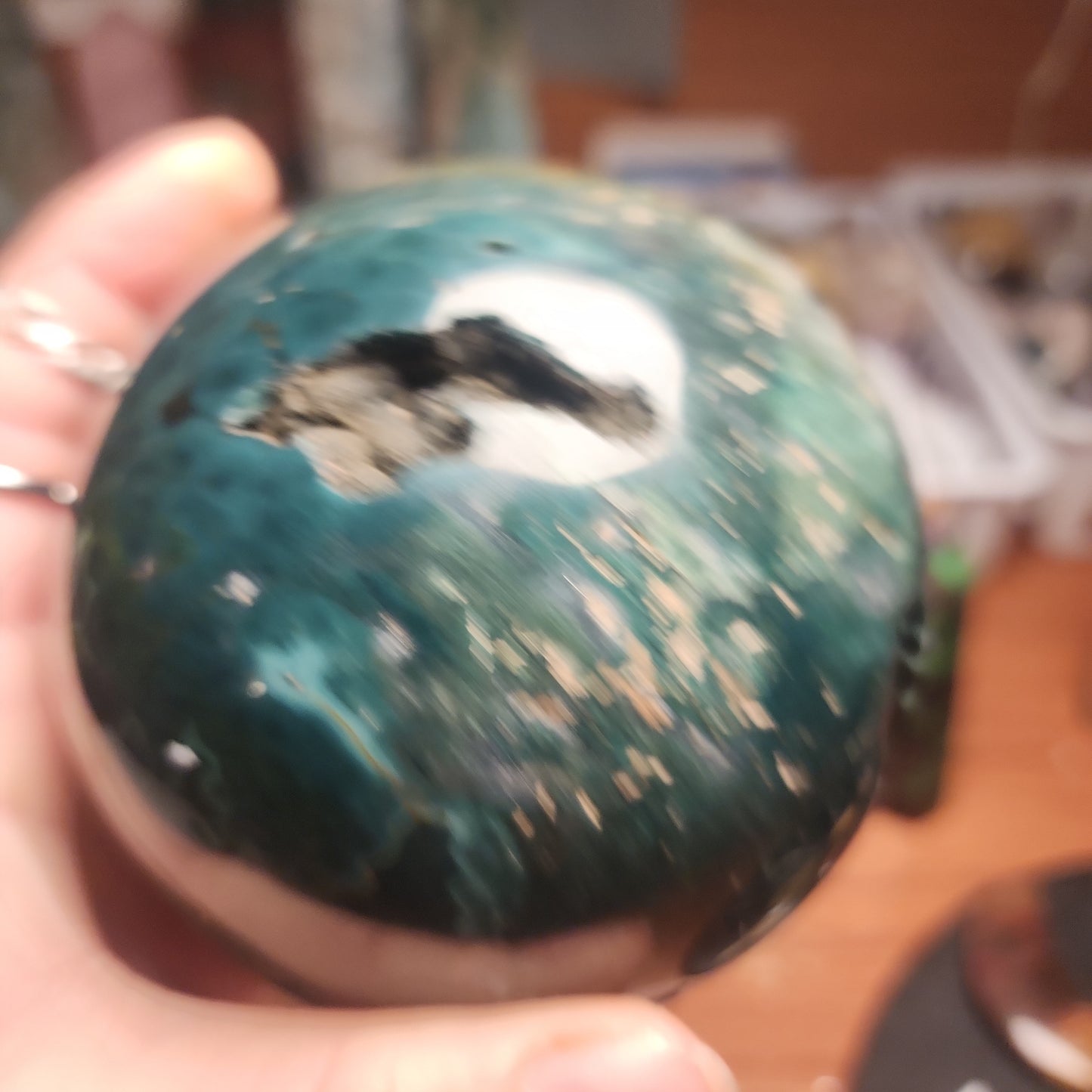 Large Orbicular Ocean Jasper Druzy sphere