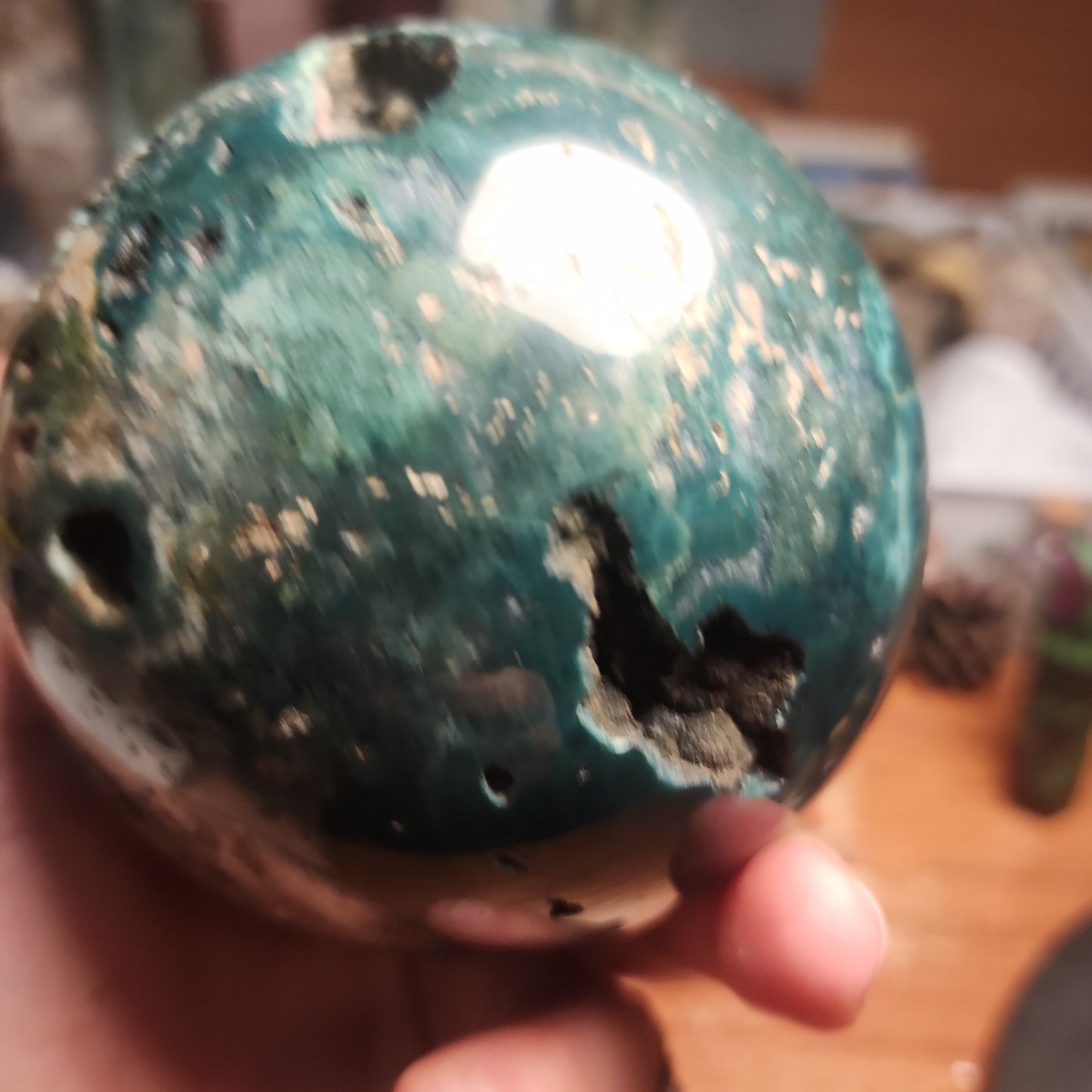 Large Orbicular Ocean Jasper Druzy sphere