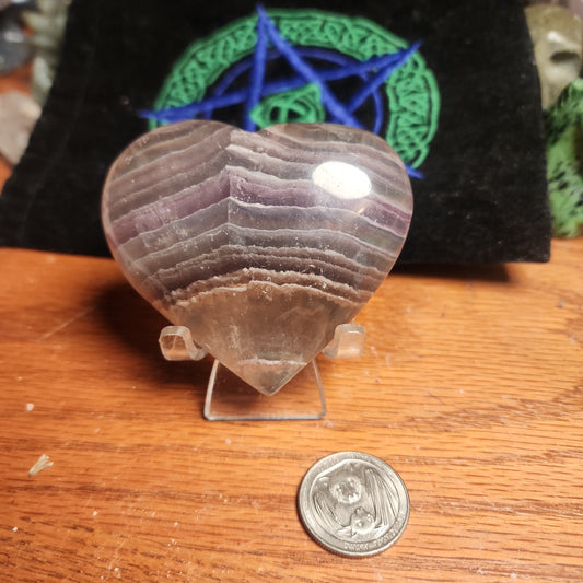 Rainbiw fluorite heart