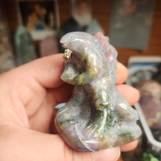 Moss agate Godzilla