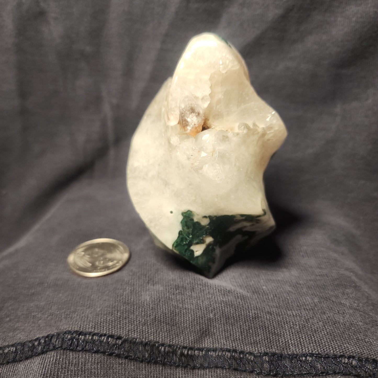 Moss Agate Druzy Flame