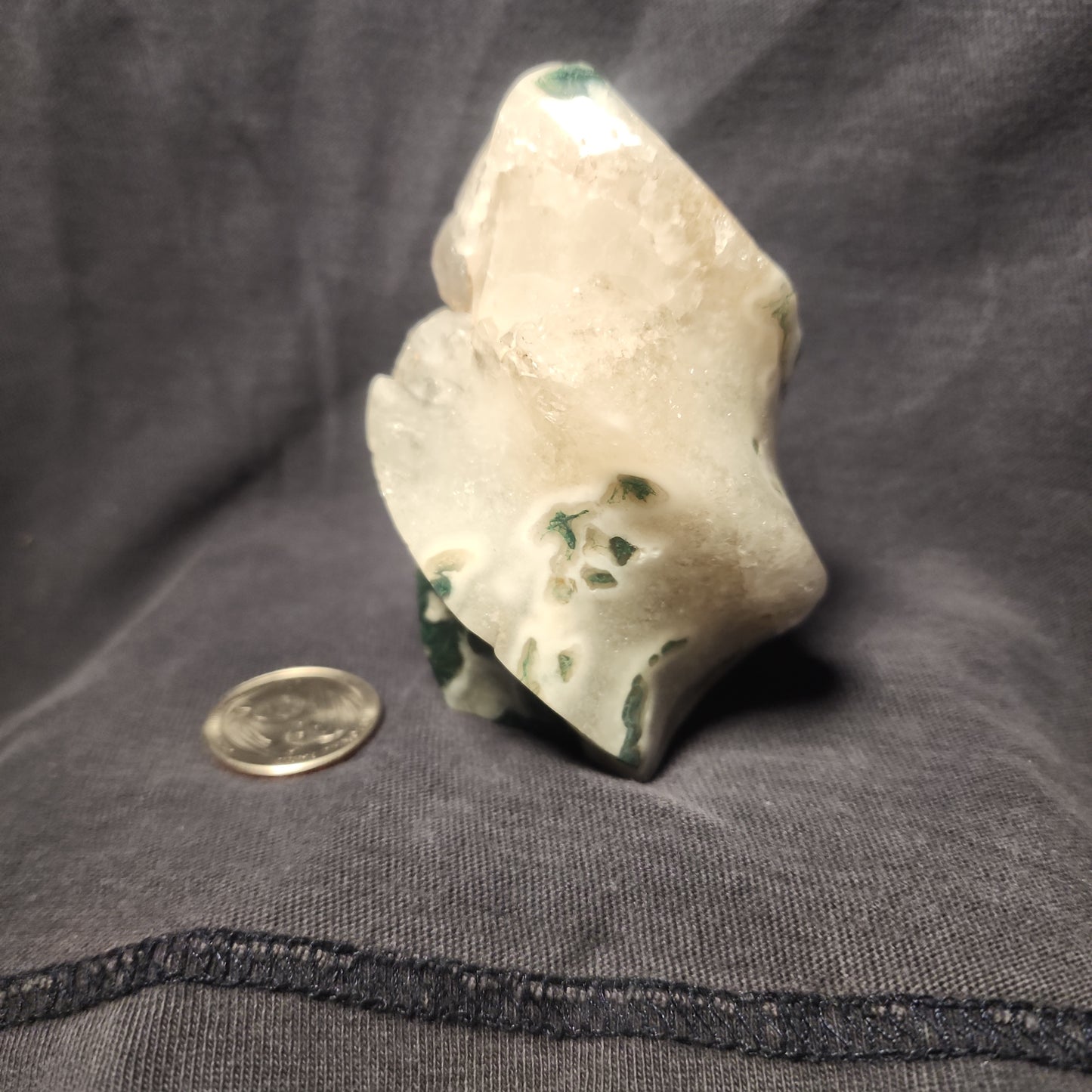 Moss Agate Druzy Flame