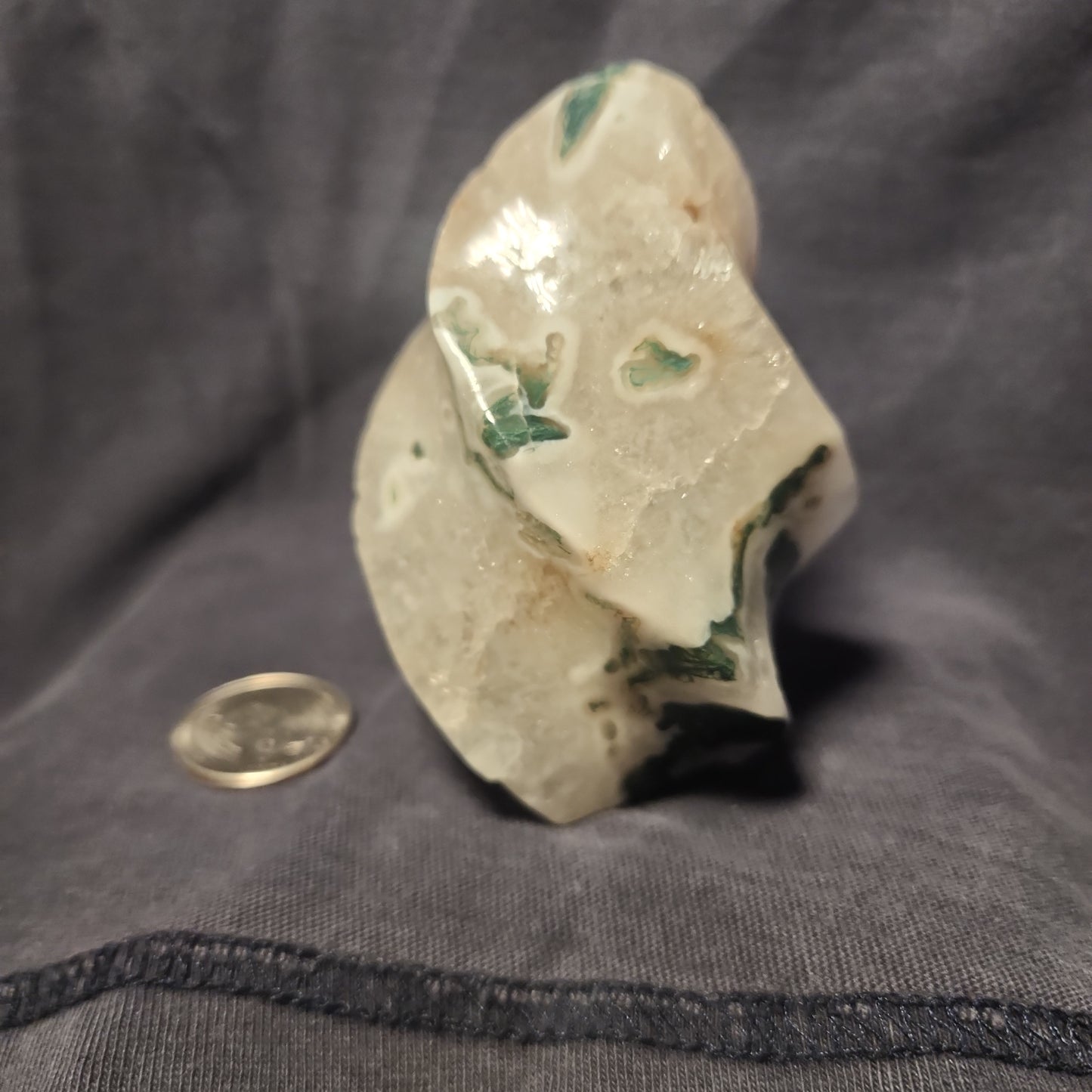 Moss Agate Druzy Flame