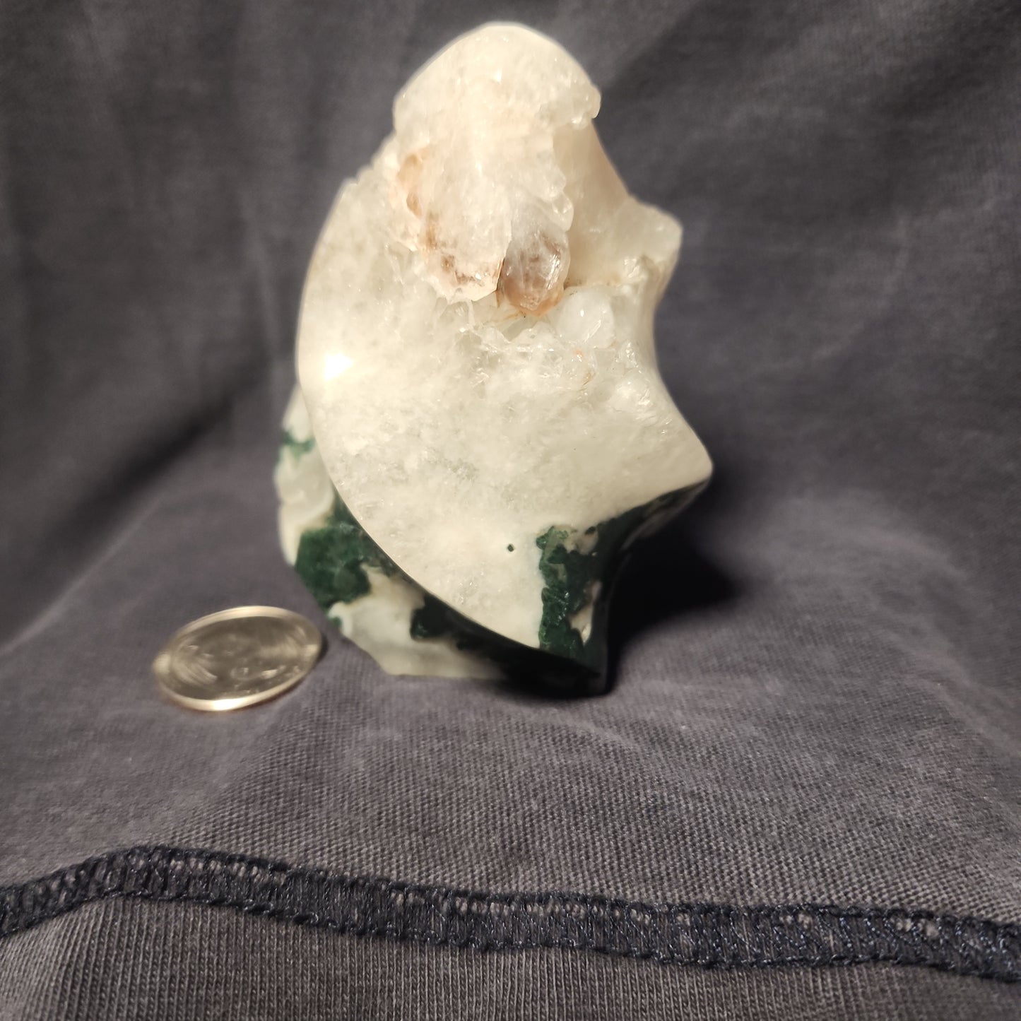 Moss Agate Druzy Flame