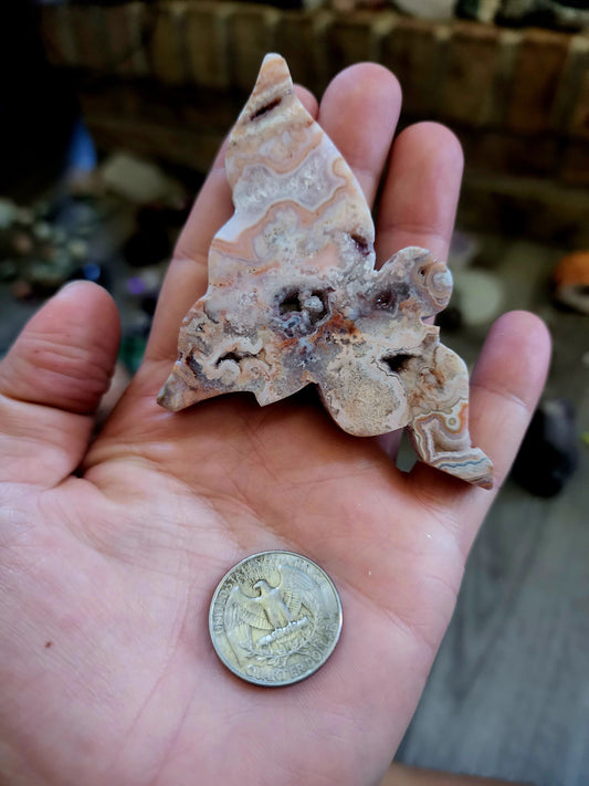 Pink crazy lace agate druzy fairie