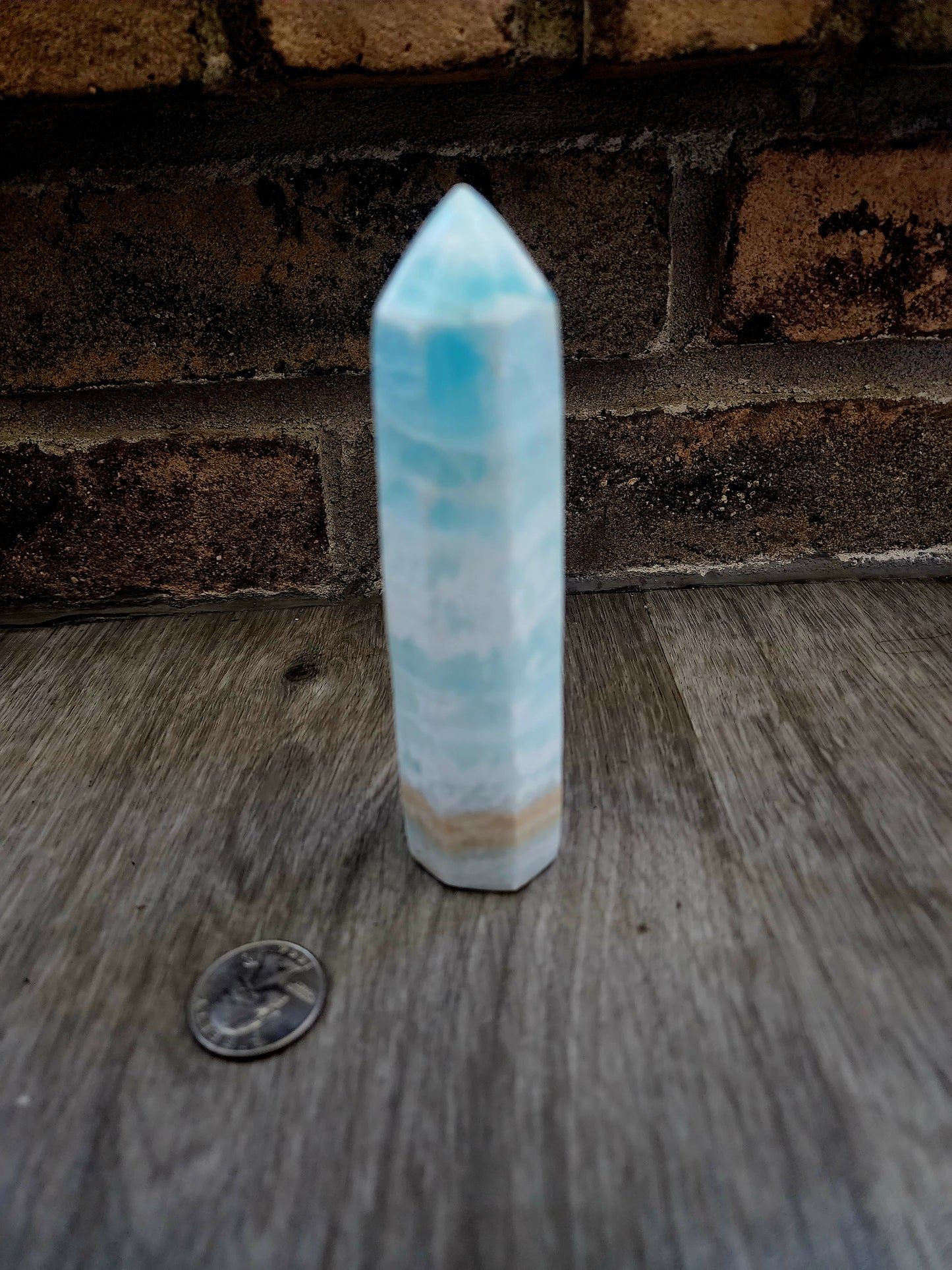 Carribean calcite 6 sided tower