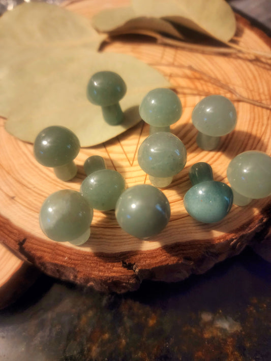 Green adventurine mini mushroom