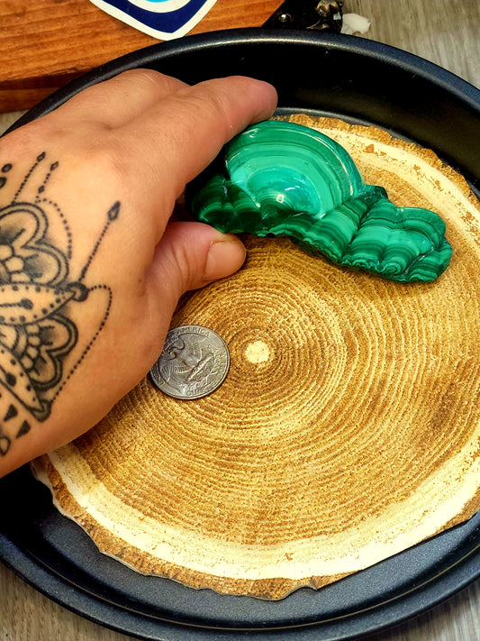 Large polished malachite specimen