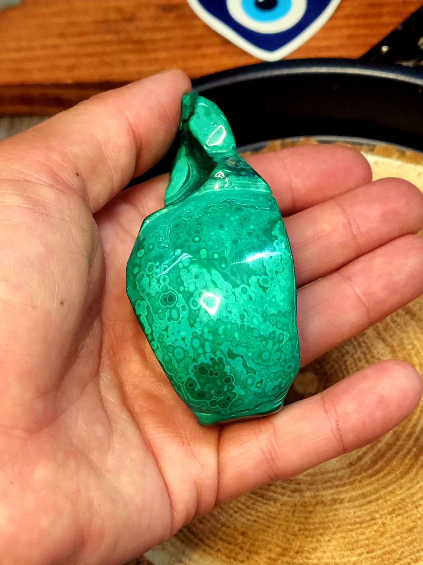 Large polished malachite specimen
