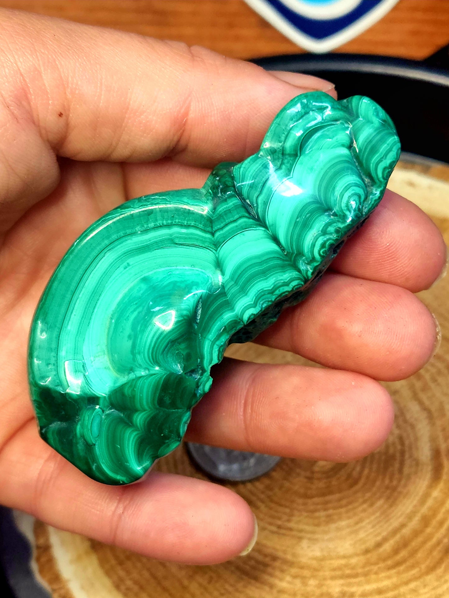 Large polished malachite specimen