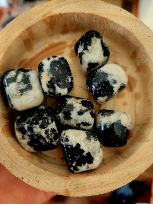 Black tourmaline in quartz tumble