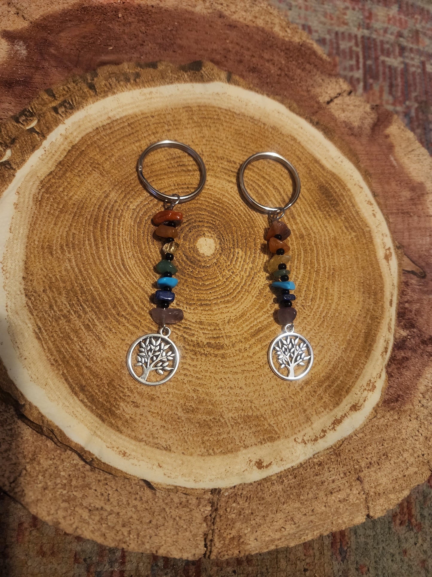 Chakra tree of life keychain