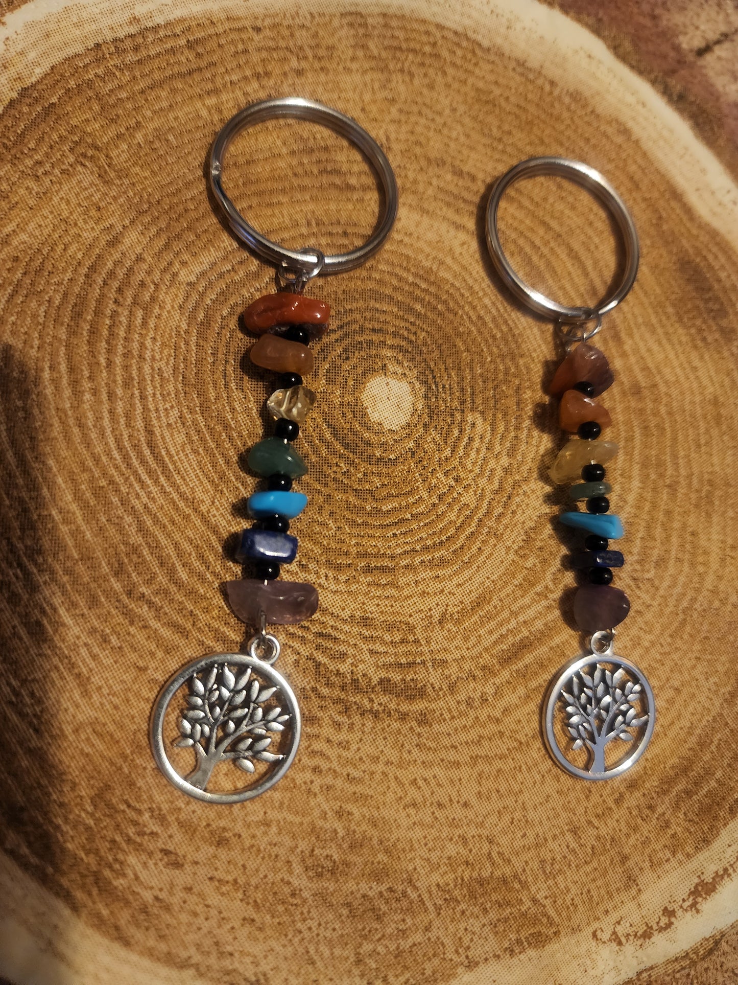 Chakra tree of life keychain