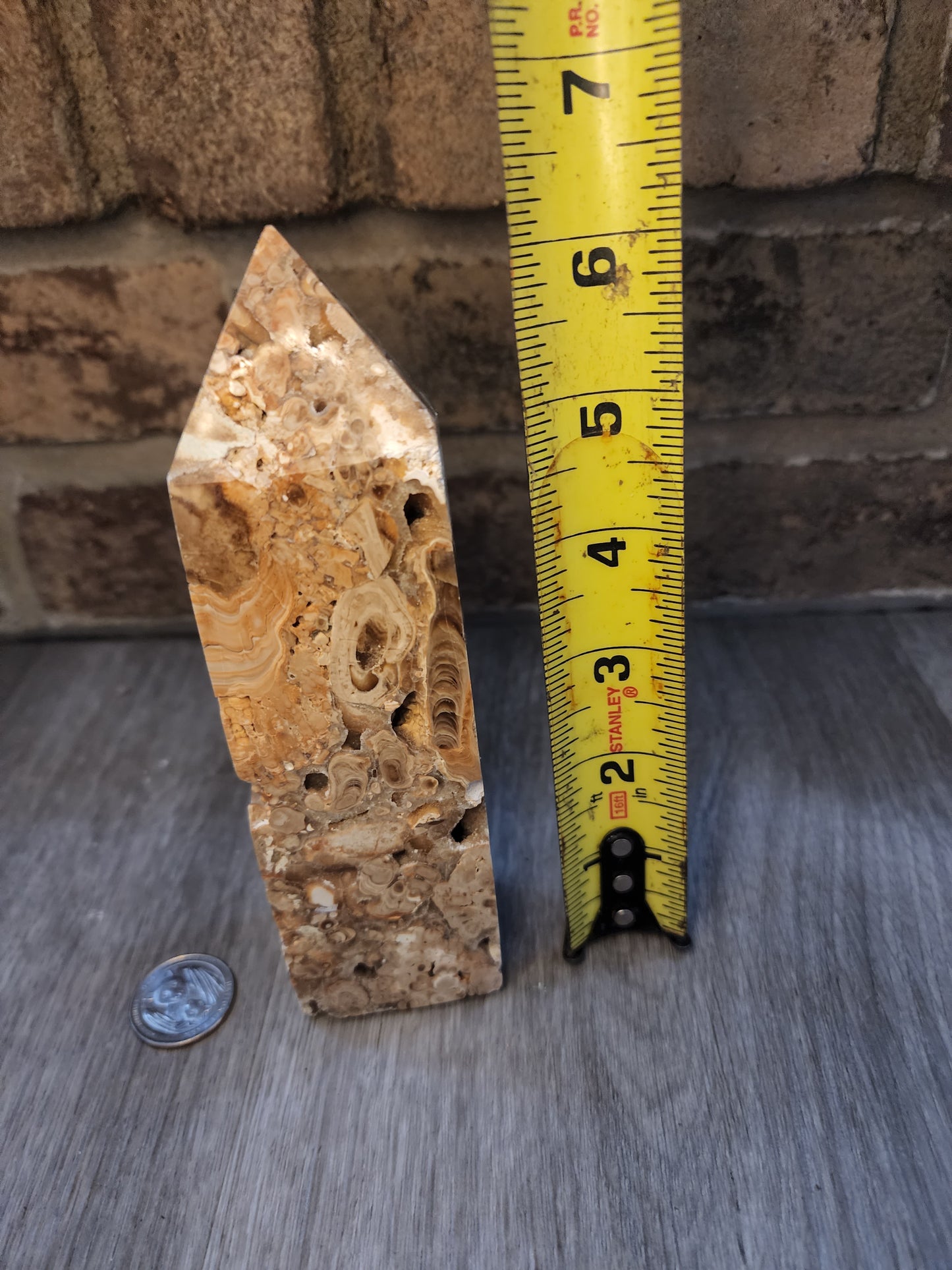 Large fossil jasper tower
