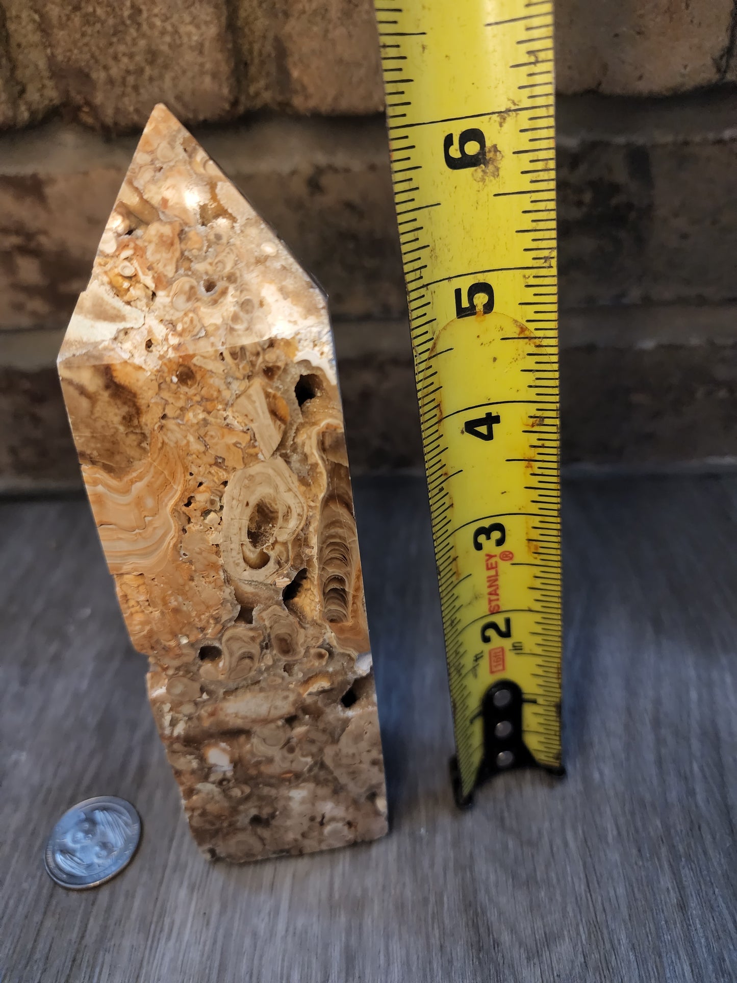 Large fossil jasper tower