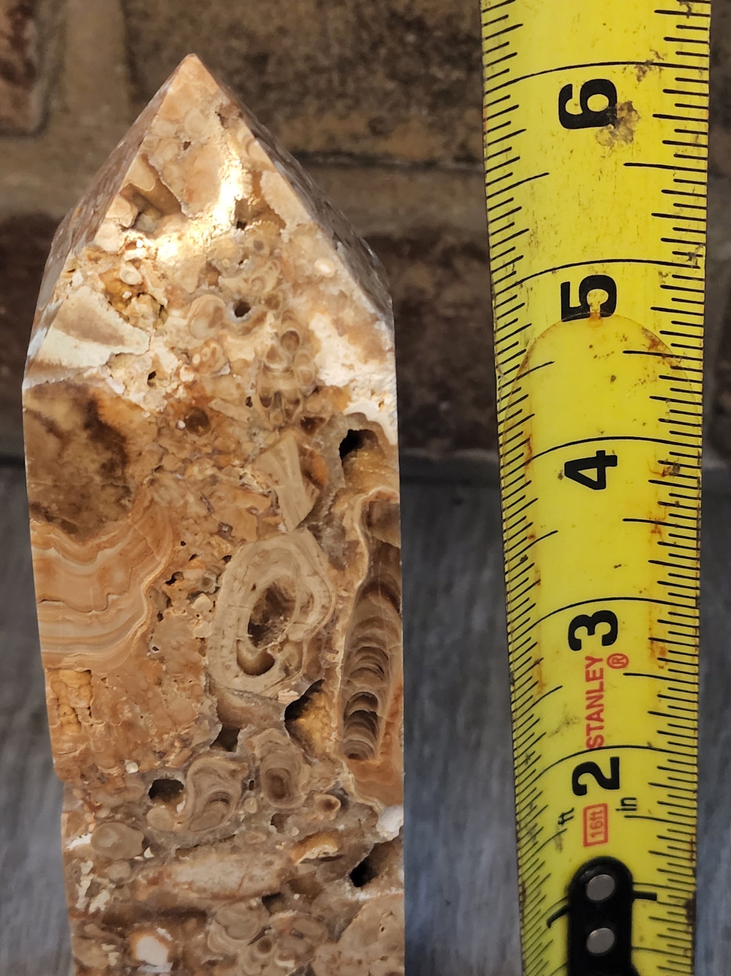 Large fossil jasper tower